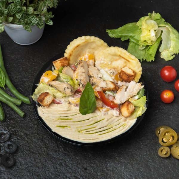 chicken hummus salads