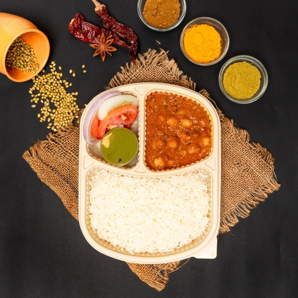 Dhaba Style Chole Rice Meal