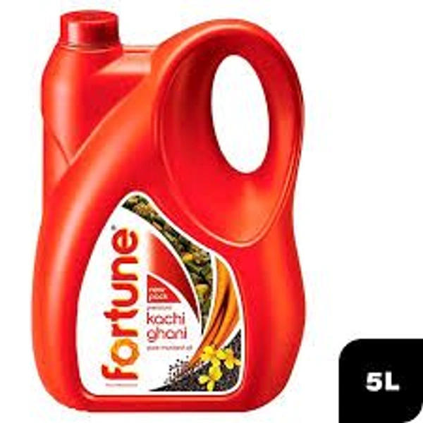 Fortune Kachi Ghani Pure Mustard Oil__5 Ltr Jar