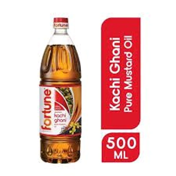 Fortune Kachi Ghani Pure Mustard Oil__500ml Bottle 