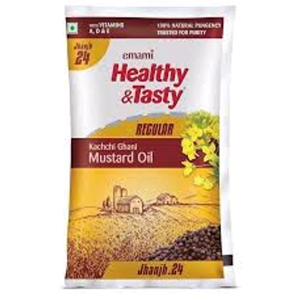 Emami Healthy & Tasty Kachchi Ghani Mustard Oil __825gm Pouch 
