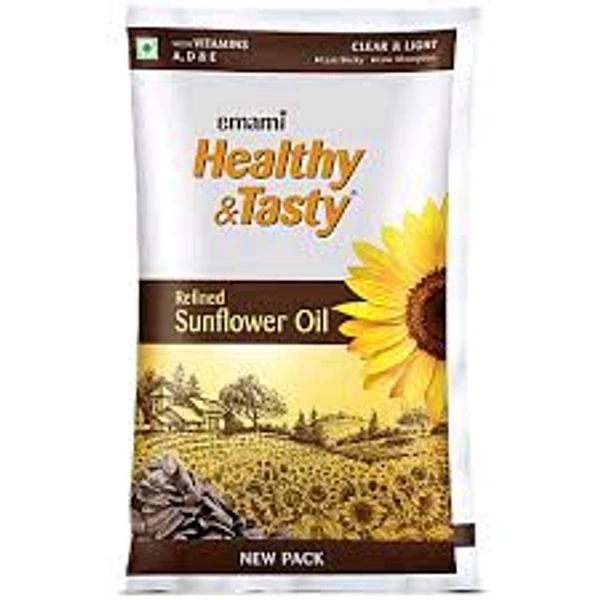 Emami Healthy & Tasty Refined Sunflower Oil__825gm (Pouch)