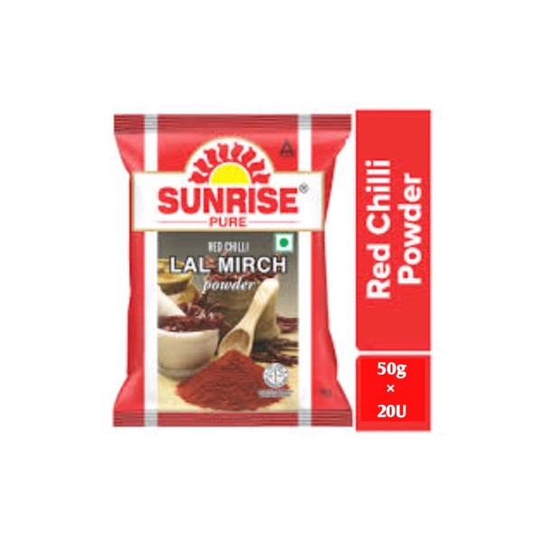 Sunrise Pure Lal Mirch Powder [Red Chilli Powder] - 1 Kg ( 50g × 20 Units )