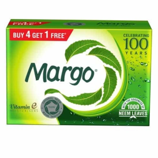 Margo Original Neem Soap Combo Pack Of 5 (Buy 4 Get 1 Free), each 100gm