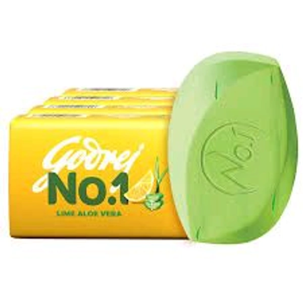 Godrej No.1 Lime Aloe Vera Soap, Combo Pack Of 5 (Buy 4 Get 1Free) , each 100gm - White