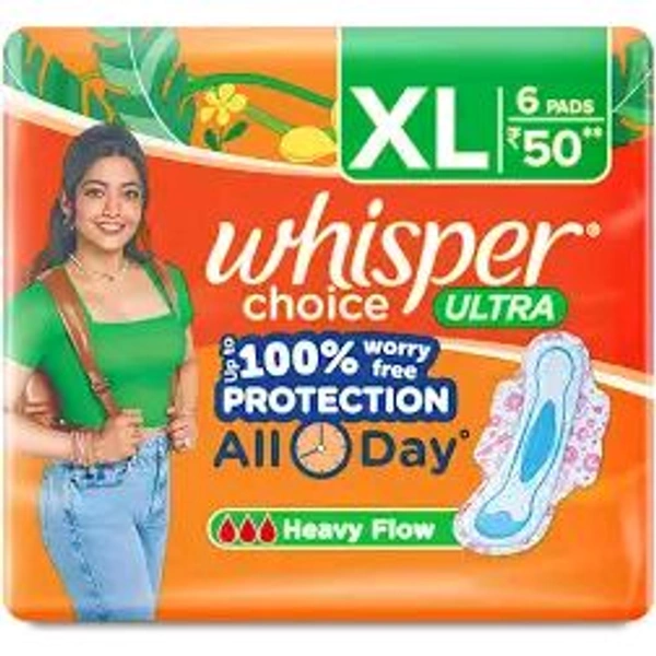 Whisper choice ultra sanitary pads - (XL)