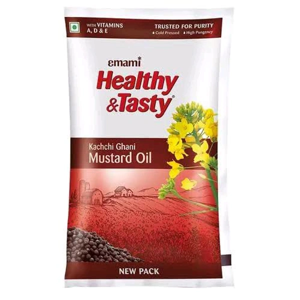 Emami Healthy & Tasty Regular Kachchi Ghani Mustard Oil - 825g