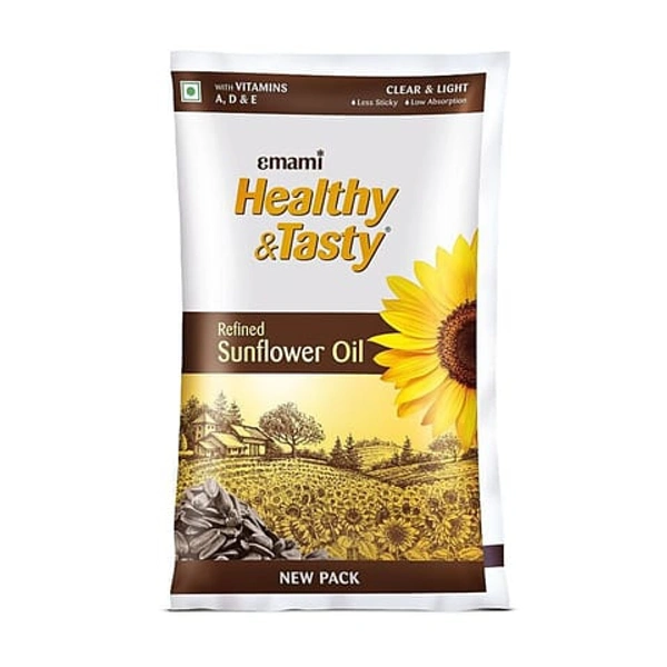 Emami Healthy & Tasty Refined Sunflower Oil Pouch  - (825 g)