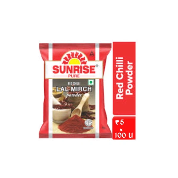 Sunrise Pure Lal Mirch Powder [Red Chilli Powder] - 100 Pouches