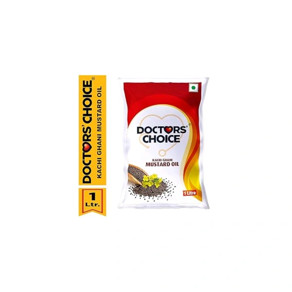 Doctors Choice Kachi Ghani Mustard Oil, Pouch  - 1 Ltr, Mustard Oil