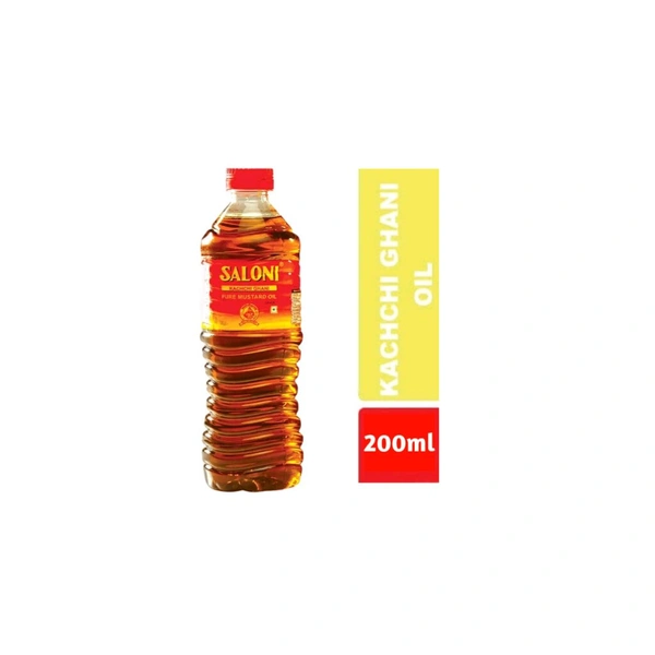 SALONI Kachchi Ghani Mustard Oil, Bottle  - 200ml, Mustard Oil