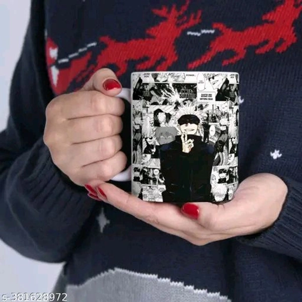 VORTEX Jujutsu Kaisen Gojo Satoru Printed coffee Mug, Best anime mug Gift for Anime Lovers Friends, Girls, Sister, Wife, Birthday Gifts for Kids, Anime Printed coffee cup, Anime Print ceramic coffee mug, Best Gift Mugs For Best Friends, Father, Mother, Husband, Brother, Girlfriend, Boyfriend, 350ML