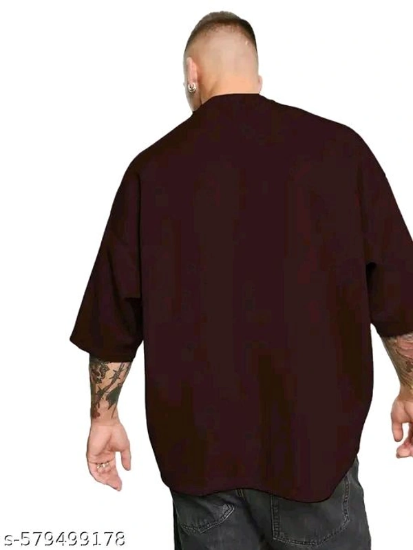 Oversized Half Sleeve Cottonblend Tshirt for Man's, Round Neck Longline Printed Drop Shoulder Baggie T-Shirt for Man's - XL