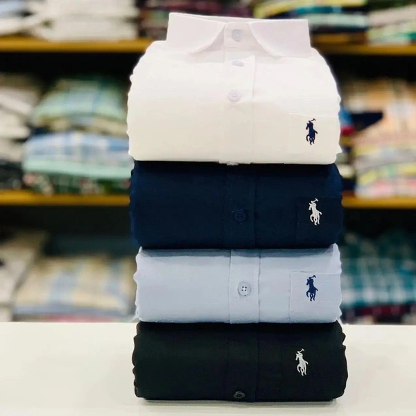 RL Plain Shirts For Men - 4 Pc Combo Stylish & Comfortable - XL-42