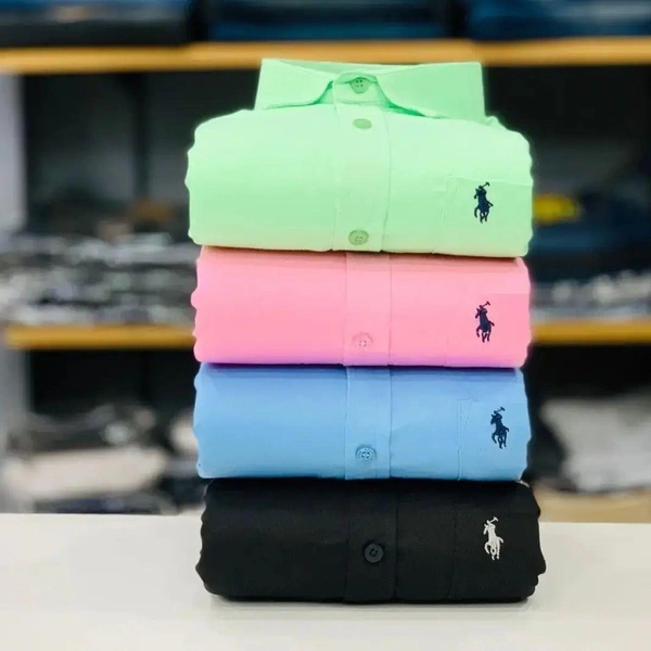 RL Plain Shirts For Men - 4 Pc Combo Stylish & Comfortable - XL-42
