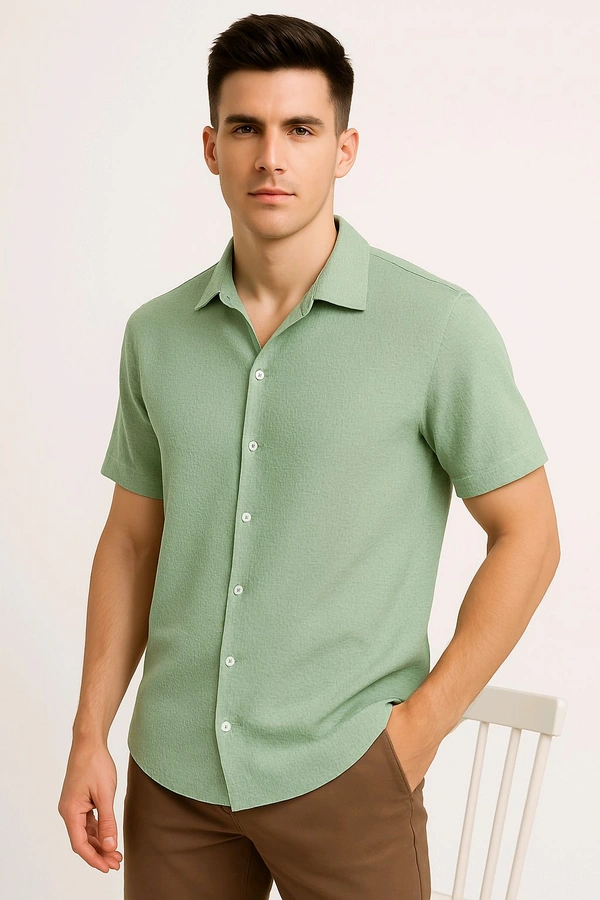 Men's Texture Popcorn Shirt - Mint Green, XL