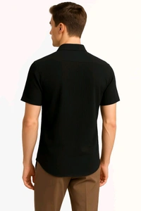 Men's Texture Popcorn Shirt - Black, L