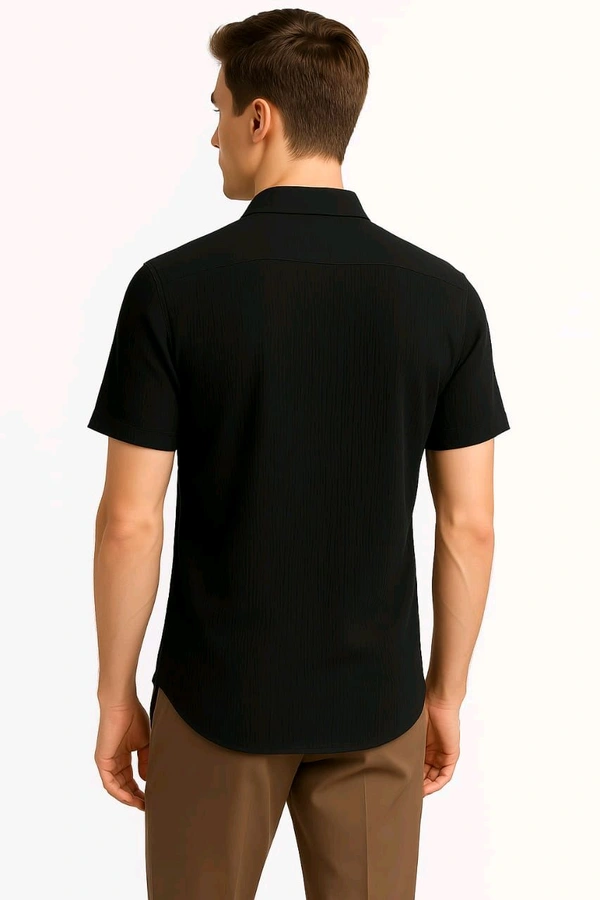 Men's Texture Popcorn Shirt - Black, XXL