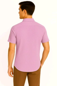 Men's Texture Popcorn Shirt - Lavender Rose, L