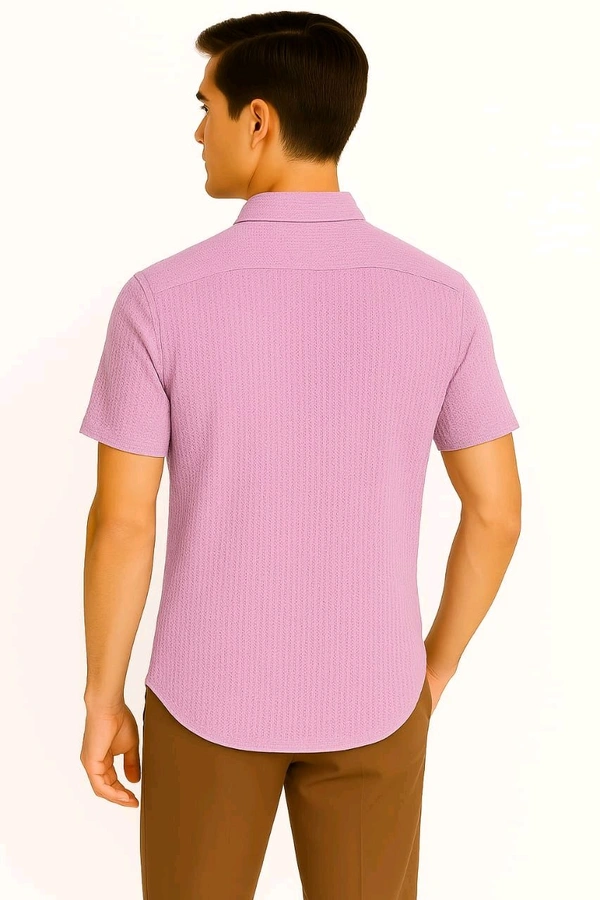 Men's Texture Popcorn Shirt - Lavender Rose, L