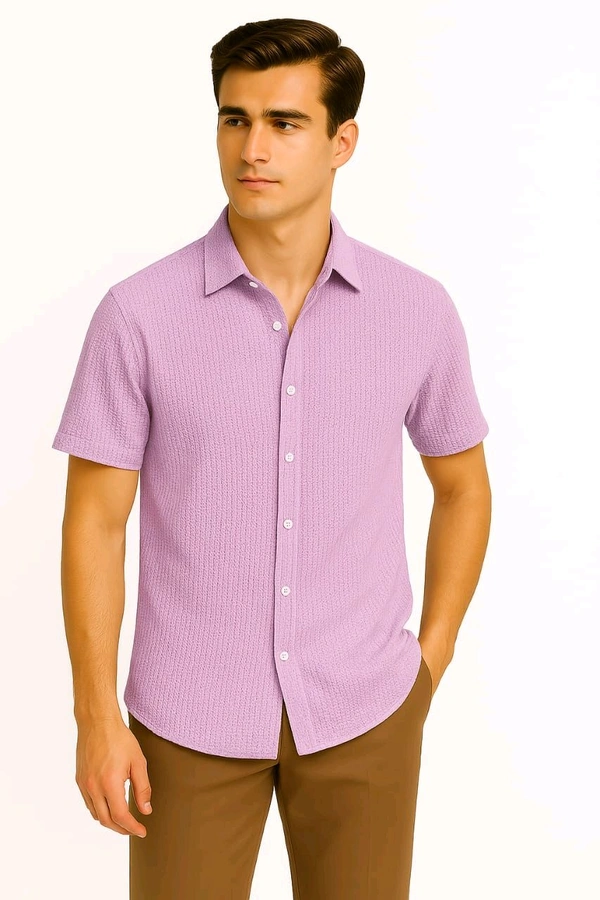 Men's Texture Popcorn Shirt - Lavender Rose, XXL