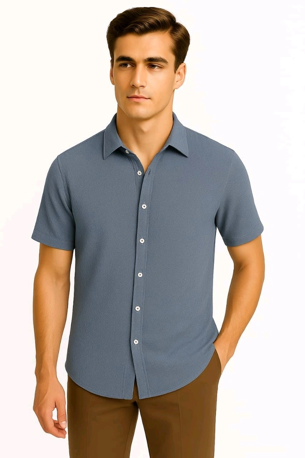 Men's Texture Popcorn Shirt - Gray, S