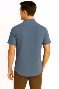 Men's Texture Popcorn Shirt - Gray, M