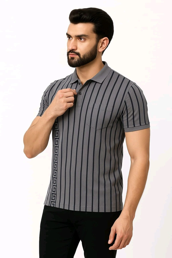 Urban Stripe Polo T-shirt - Kelp, XL