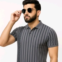 Urban Stripe Polo T-shirt - Kelp, XL