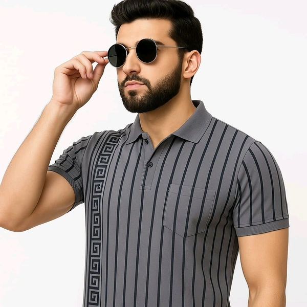 Urban Stripe Polo T-shirt - Kelp, XL