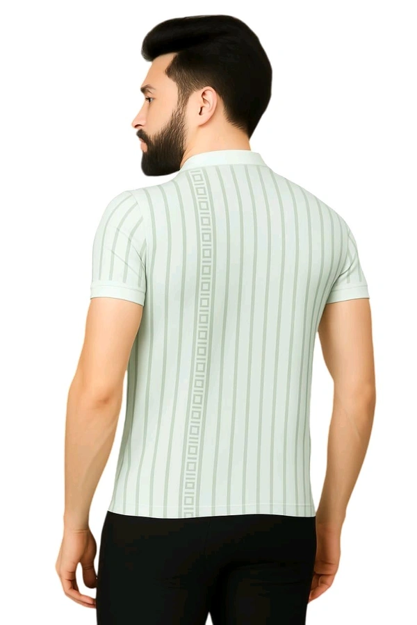 Urban Stripe Polo T-shirt - Snowy Mint, L