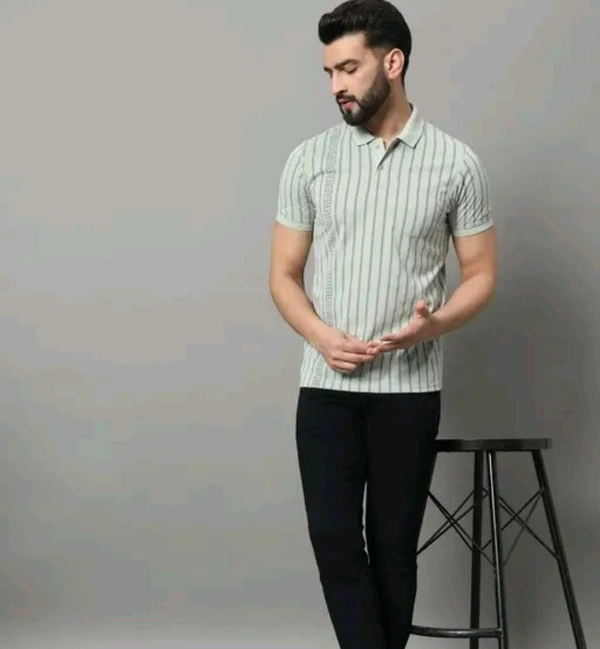 Urban Stripe Polo T-shirt - Snowy Mint, L