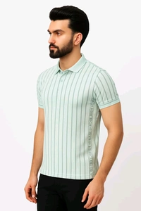 Urban Stripe Polo T-shirt - Snowy Mint, L