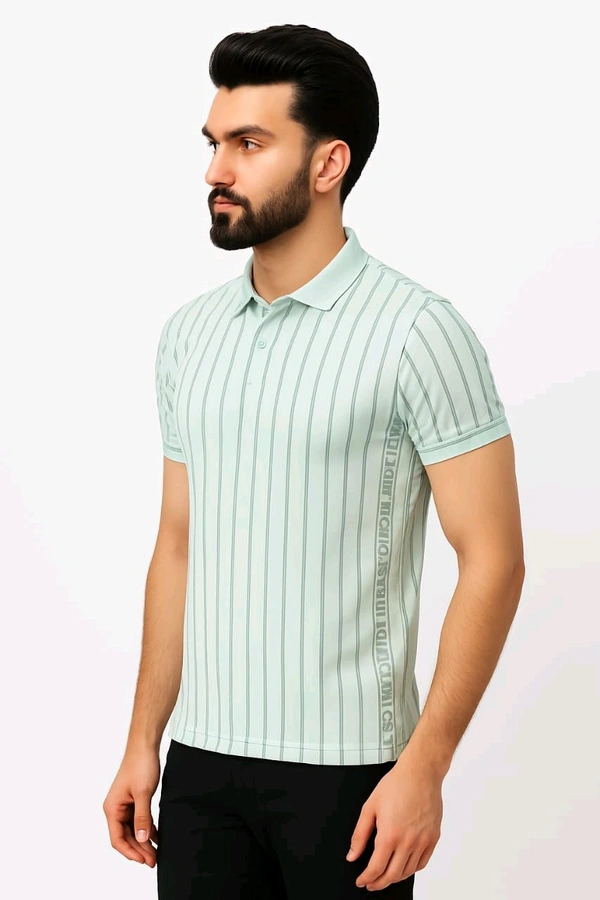 Urban Stripe Polo T-shirt - Snowy Mint, L