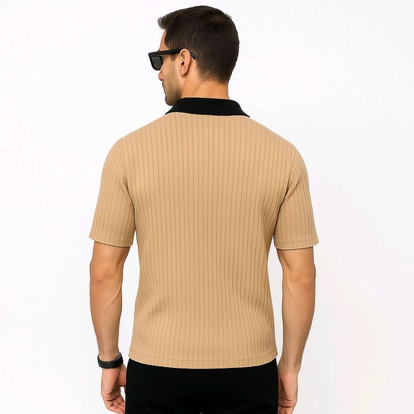 Vintage Collar Zip Tee - Web Orange, M