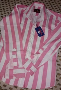 Pastel Striped Summer Shirt - Blush Pink, XL
