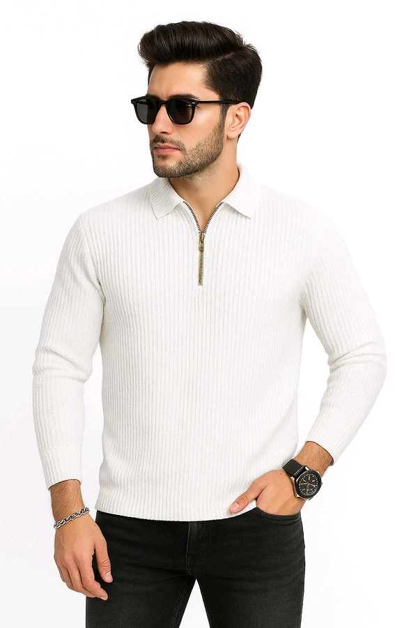 Polo Full Sleeve Shirt - White, L