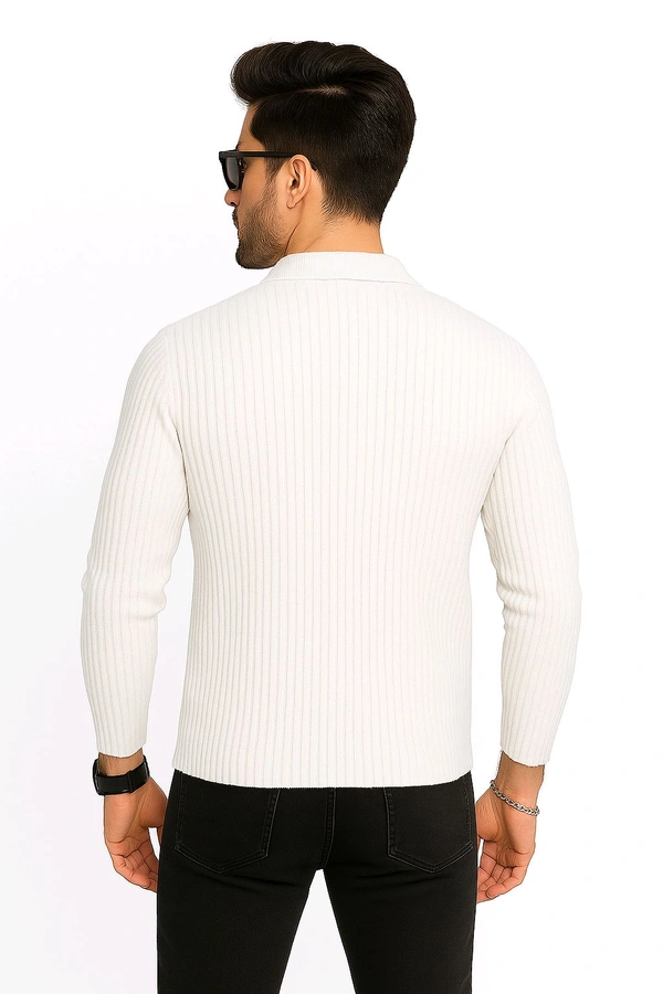 Polo Full Sleeve Shirt - White, L