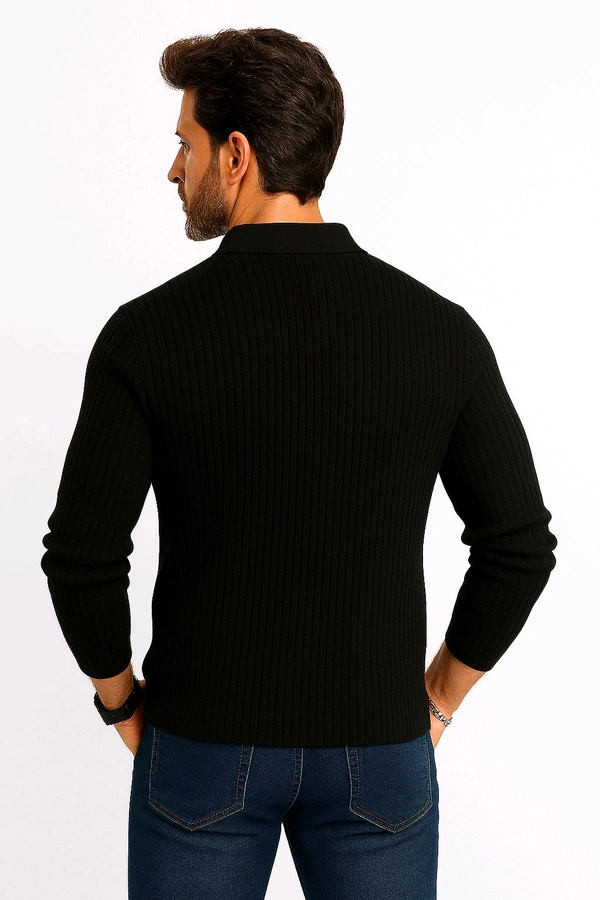 Polo Full Sleeve Shirt - Black, L