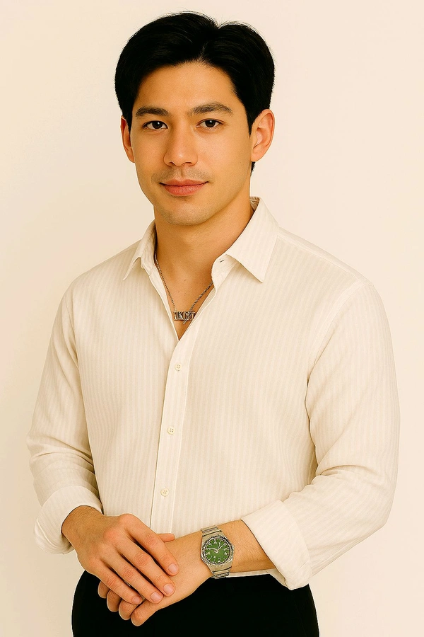 Crinkle Long Sleeve Shirt - White, M