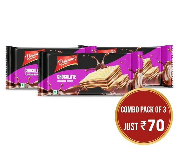 Wafers Chocolate Pack Of 3 Each 60g