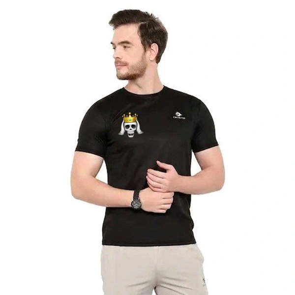 ManKart Men’s Premium Black Slim Fit T-Shirt | Comfortable & Stylish Casual Wear - S