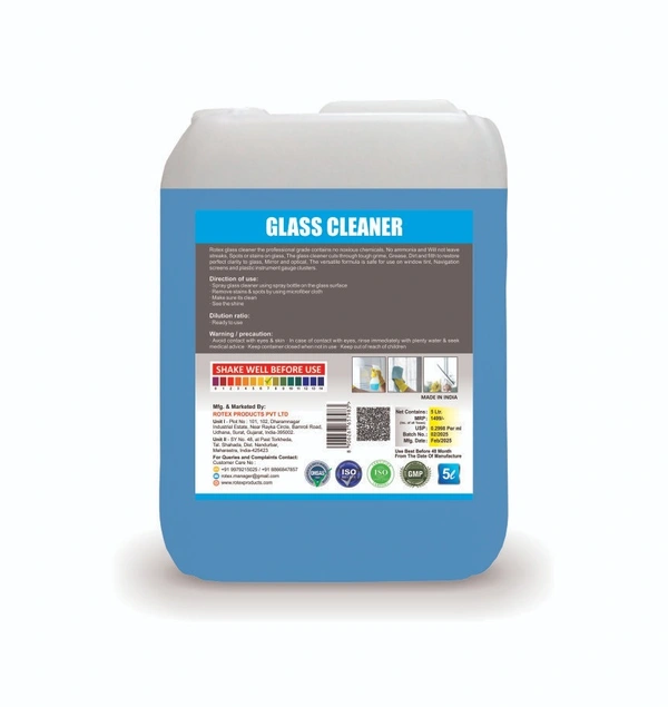 Rotex Glass Cleaner 5 Litre - free, blue
