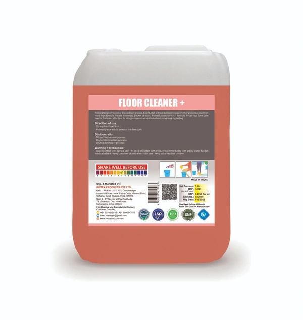 Rotex Floor Cleaner + 5 Litre - free, orange