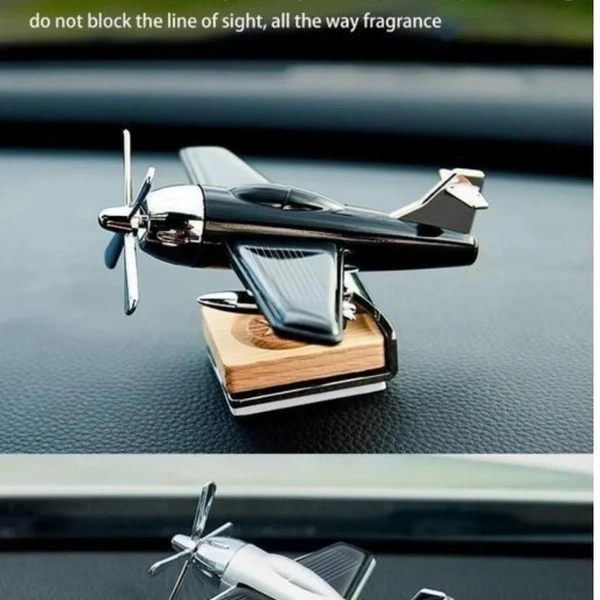 Car Freshner Solar Aeroplane For Dashboard - Black