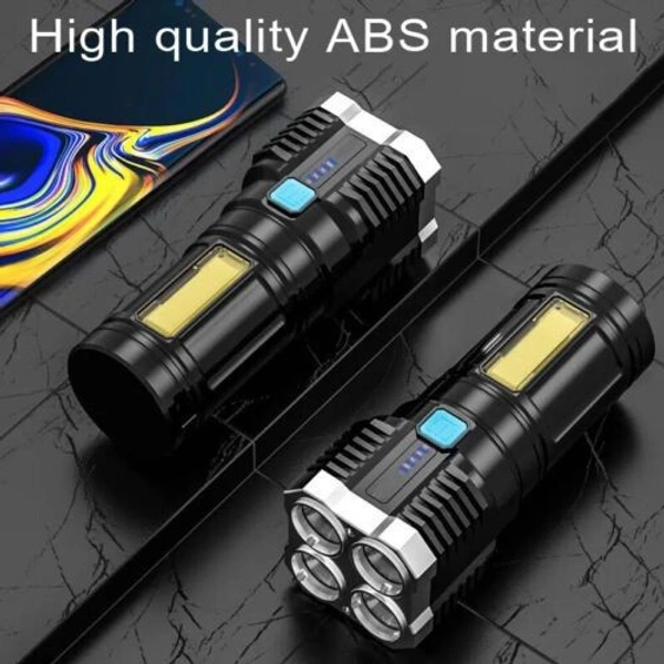 LED Torch 4LED Light 3 Mode Chargeable