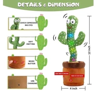 Indian Stuff Dancing Cactus Plush Toy – Interactive, Talking, and Musical Fun for Kids! - Green