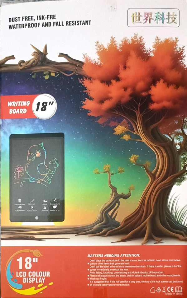 Indian Gadzet  18" Large LCD Colour Display Writing Board - Black