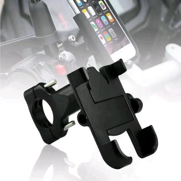 Bike & Activa Mobile Holder Stand - Adjustable Full Metal Body - Black