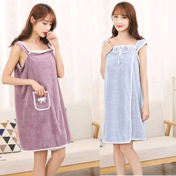 Women’s Bath Towel Dress Wrap With pocket - multicolour